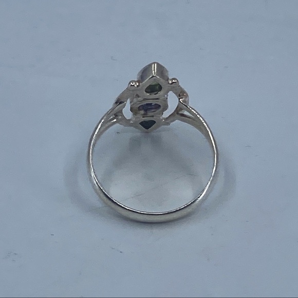 Sterling silver ring with Amethyst and Peridot - Picture 4 of 6